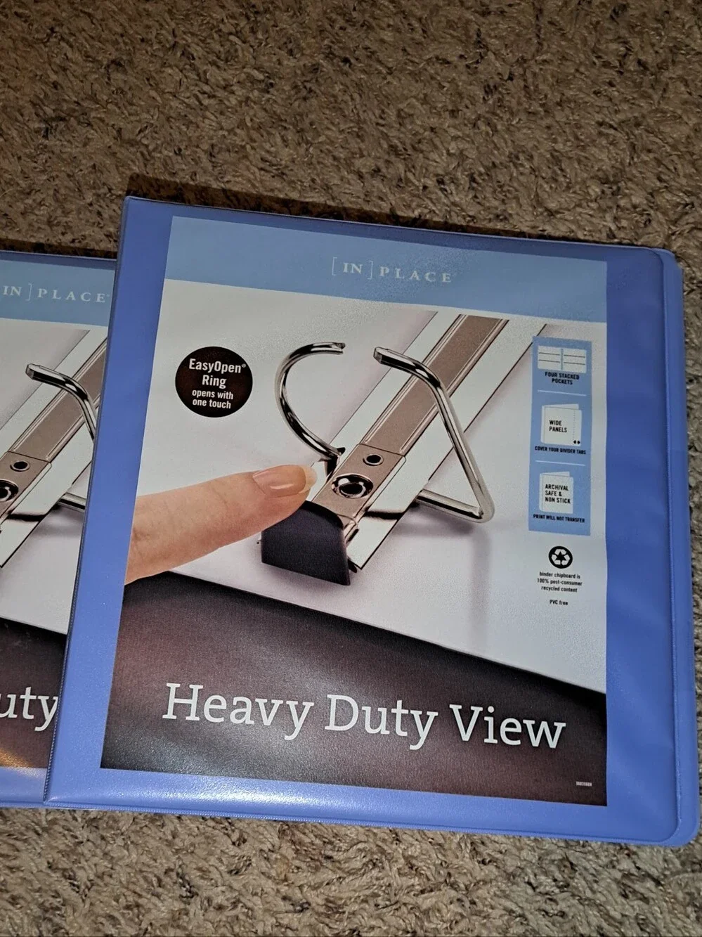 NWT Bundle of 9 Heavy Duty View Hard Cover Binders - Navy, Teal, & Powder Blue